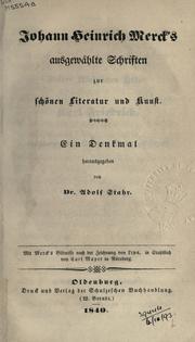 Cover of: Ausgewählte Schriften zur schönen Literatur und Kunst: ein Denkmal