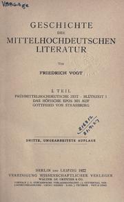 Cover of: Geschichte der mittelhochdeutschen Literatur by Friedrich Hermann Traugott Vogt