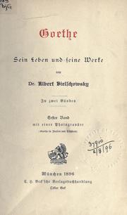 Cover of: Goethe: sein Leben und seine Werke.