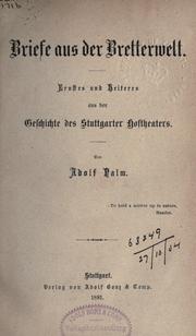Cover of: Briefe aus der Bretterwelt by Palm, Adolf pseud.