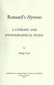 Cover of: Ronsard's Hymnes by Philip Ford