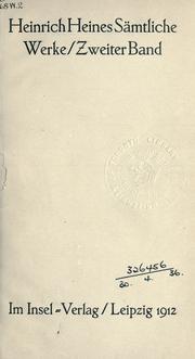 Cover of: Sämtliche Werke by Heinrich Heine