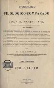Cover of: Diccionario filológico-comparado de la lengua castellana by Matías Calandrelli, Matías Calandrelli