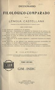 Cover of: Diccionario filológico-comparado de la lengua castellana by Matías Calandrelli