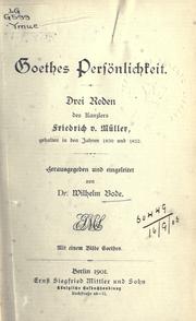 Cover of: Goethes Persönlichkeit