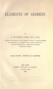 Cover of: Elements of geodesy by Gore, James Howard