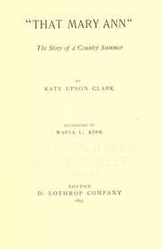 Cover of: "That Mary Ann": the story of a country summer
