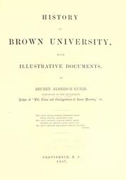 Cover of: History of Brown university by Reuben Aldridge Guild, Reuben Aldridge Guild