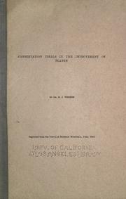 Cover of: Conservation ideals in the improvement of plants by Herbert John Webber
