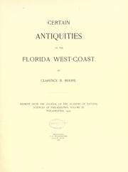 Cover of: Certain antiquities of the Florida west-coast.