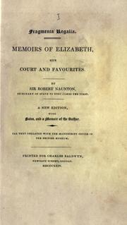 Cover of: Fragmenta regalia by Naunton, Robert Sir