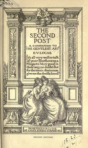 Cover of: The second post, a companion to "The gentlest art".