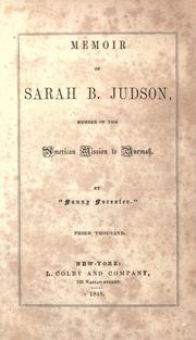 Memoir of Sarah B. Judson by Emily C. Judson