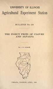 Cover of: The insect pests of clover and alfalfa by Folsom, Justus Watson