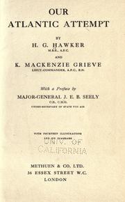 Cover of: Our Atlantic attempt by H. G. Hawker