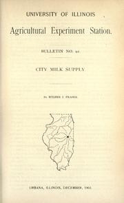 Cover of: City milk supply