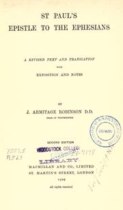 Cover of: St. Paul's Epistle to the Ephesians by J. Armitage Robinson