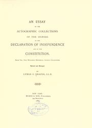 Cover of: An essay on the autographic collections of the signers of the Declaration of indepandence and of the Constitution. From vol. xth: Wisconsin historical society collections. Rev. and enl.