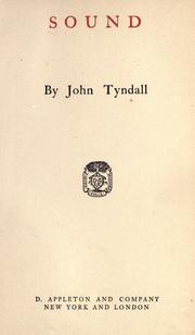 Cover of: Sound. by John Tyndall