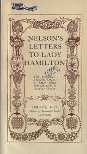 Cover of: Letters to Lady Hamilton by Nelson, Horatio Nelson Viscount
