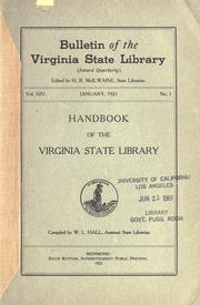 Cover of: Handbook of the Virginia State Library