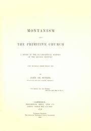 Montanism and the primitive church by John De Soyres