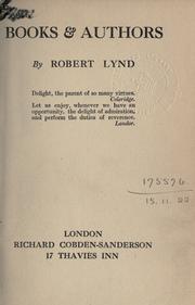 Cover of: Books & authors. by Lynd, Robert