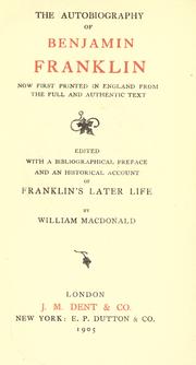 Cover of: The autobiography of Benjamin Franklin by Benjamin Franklin, Benjamin Franklin