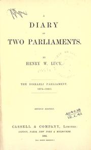 Cover of: A diary of two Parliaments.