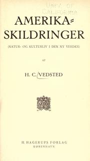 Amerika-skildringer by H. C. Vedsted