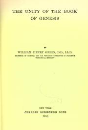 Cover of: The unity of the book of Genesis. by William Henry Green