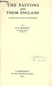 Cover of: The Pastons and their England by Henry Stanley Bennett