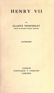 Cover of: Henry VII. by Gladys Temperley