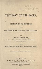 Cover of: The testimony of the rocks by Hugh Miller