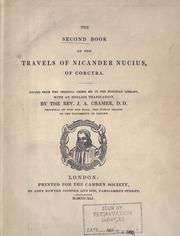 Cover of: The second book of the travels of Nicander Nucius of Corcyra