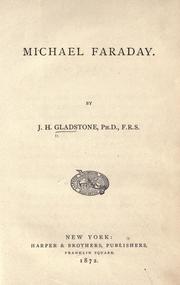 Cover of: Michael Faraday.