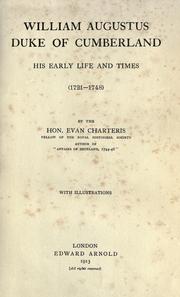 Cover of: William Augustus, Duke of Cumberland by Sir Evan Charteris