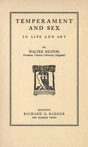 Cover of: Temperament and sex in life and art