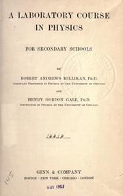 Cover of: A laboratory course in physics for secondary schools