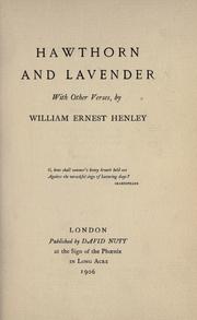 Cover of: Hawthorn and lavender, with other verses.