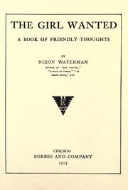 Cover of: The girl wanted by Waterman, Nixon