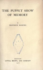 Cover of: The puppet show of memory by Maurice Baring