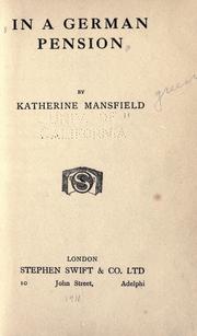 Cover of: In a German pension by Katherine Mansfield