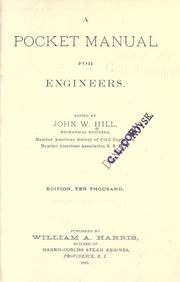 Cover of: A pocket manual for engineers. by John Willmuth Hill