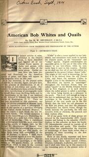 Cover of: American bob whites and quails.