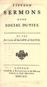 Cover of: Fifteen sermons upon social duties