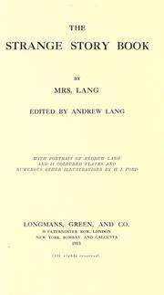 Cover of: The strange story book by Lang Mrs.