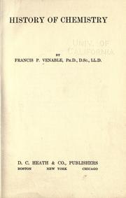 Cover of: History of chemistry by F. P. Venable