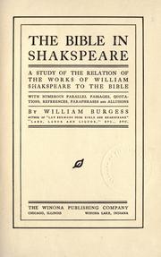 Cover of: The Bible in Shakespeare by William Burgess