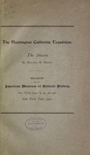 Cover of: The Shasta by Roland Burrage Dixon